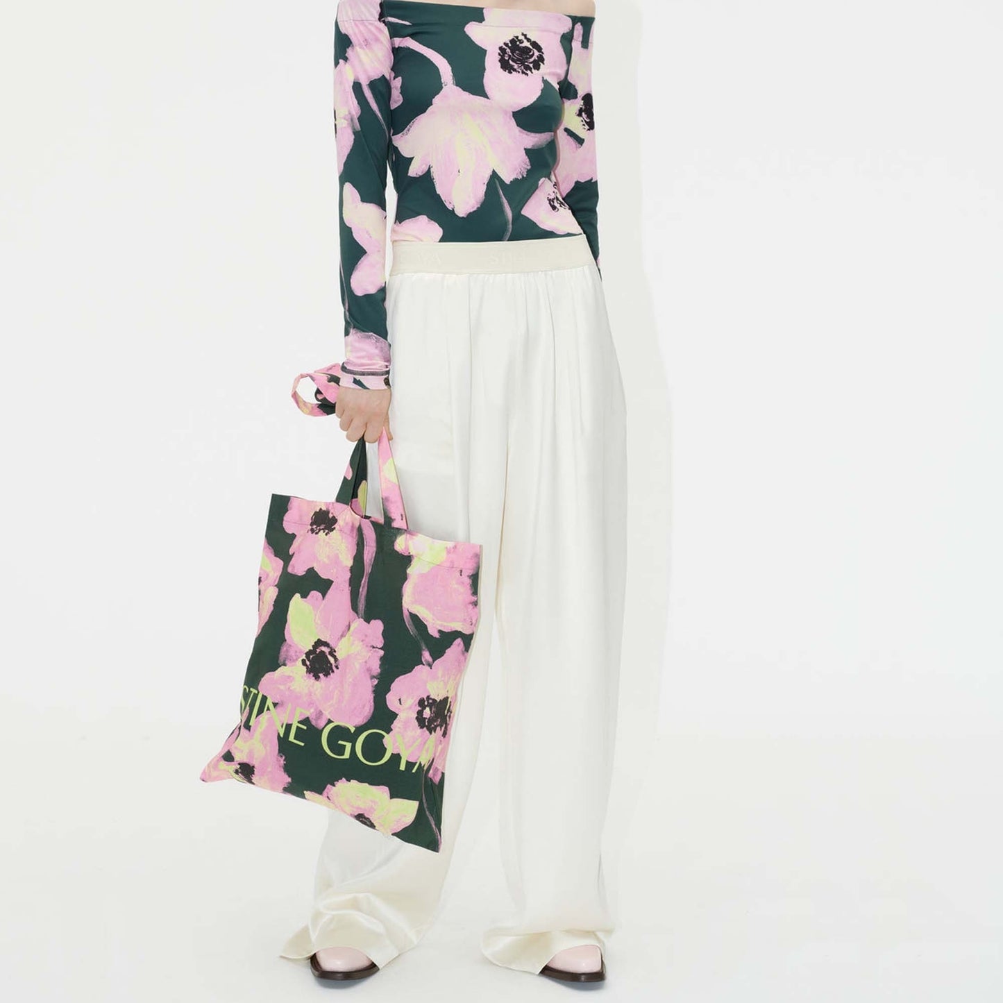 - Ciara Solid Heavy Satin Pants - Sugar Swizzle