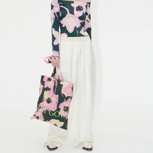 - Ciara Solid Heavy Satin Pants - Sugar Swizzle