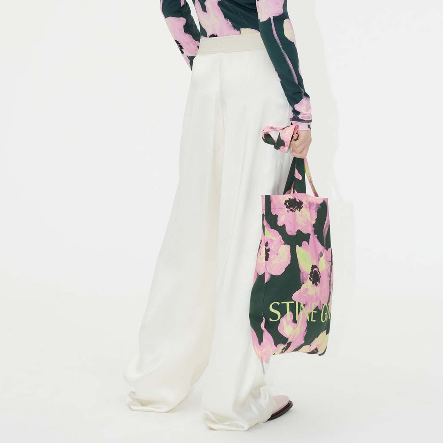 - Ciara Solid Heavy Satin Pants - Sugar Swizzle