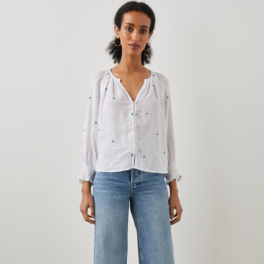 Mariah Top - Green Daisy