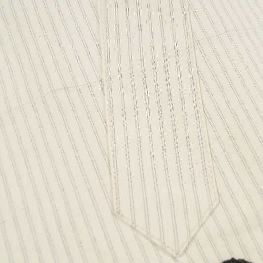 - Stripe Tote Bag - Beige