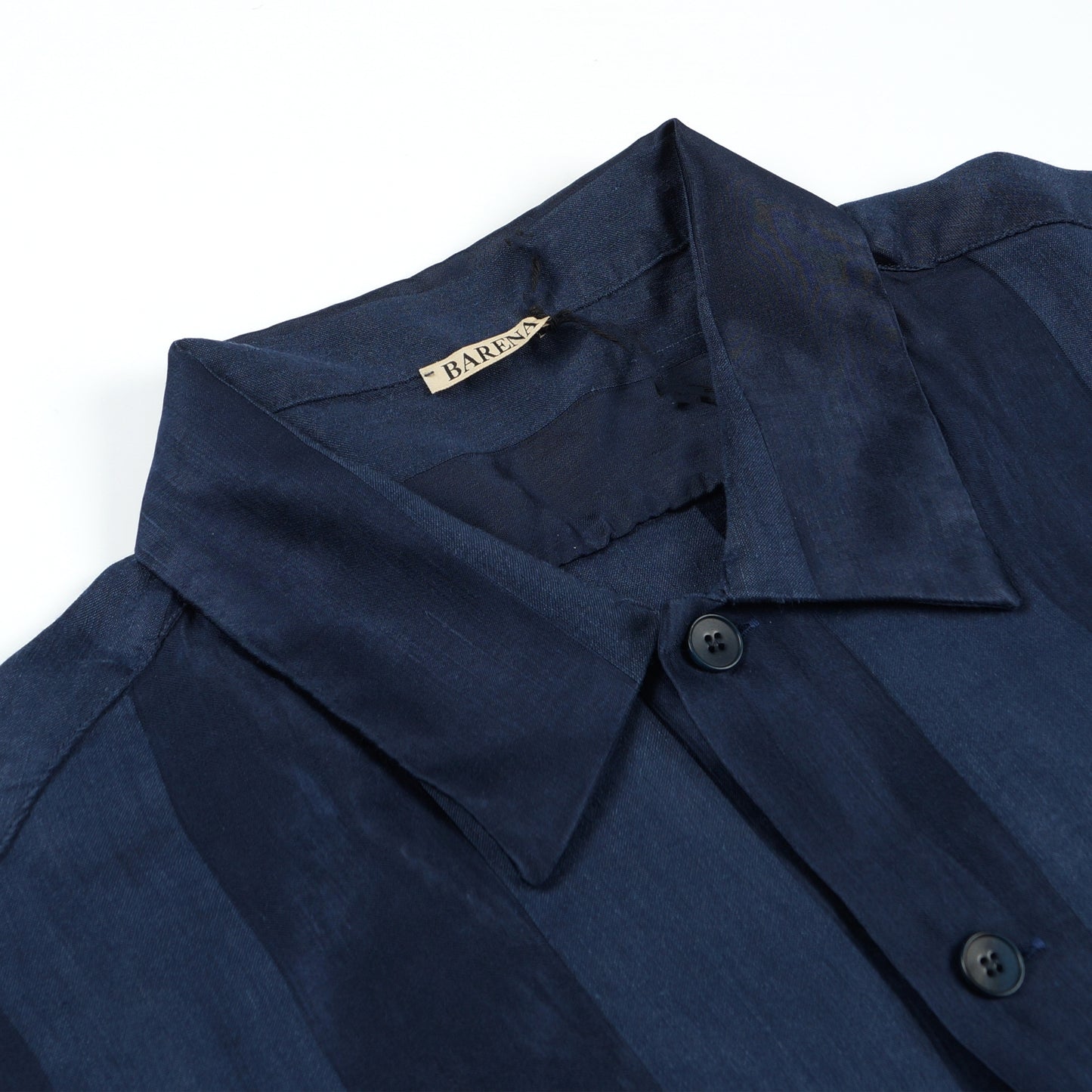 - Self Stripe Short Sleeve Shirt - Navy