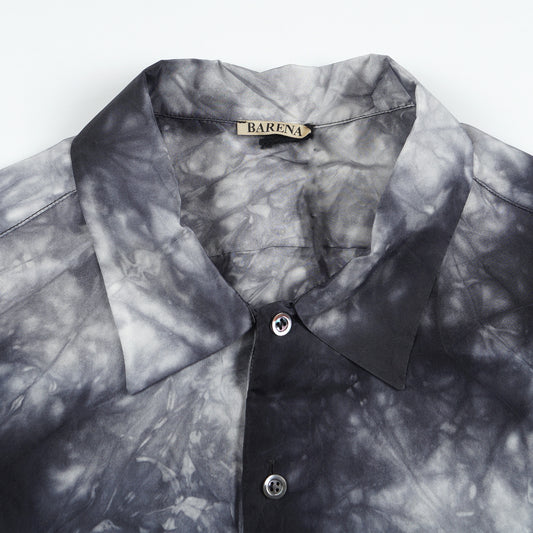 - Tye Dye Short Sleeve Shirt - Navy