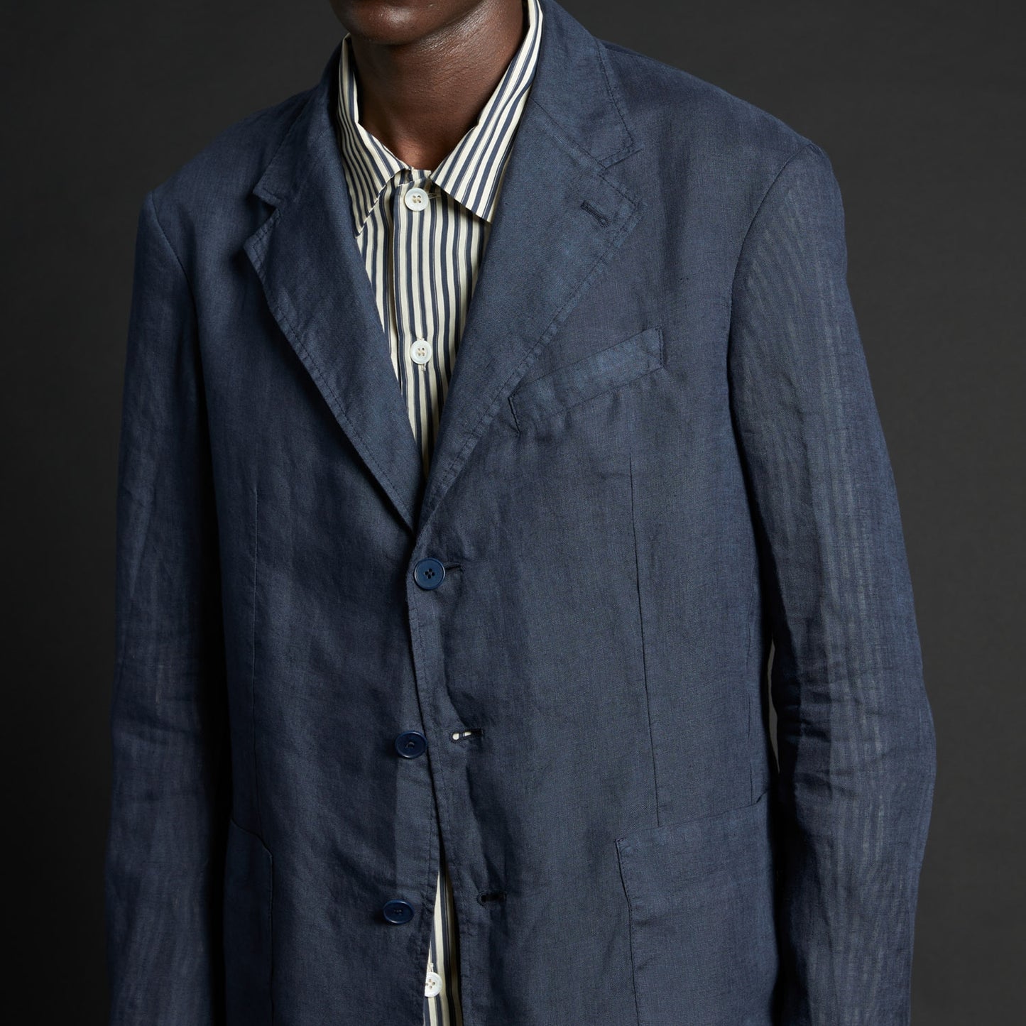 - Rizzo Linen Jacket - Navy