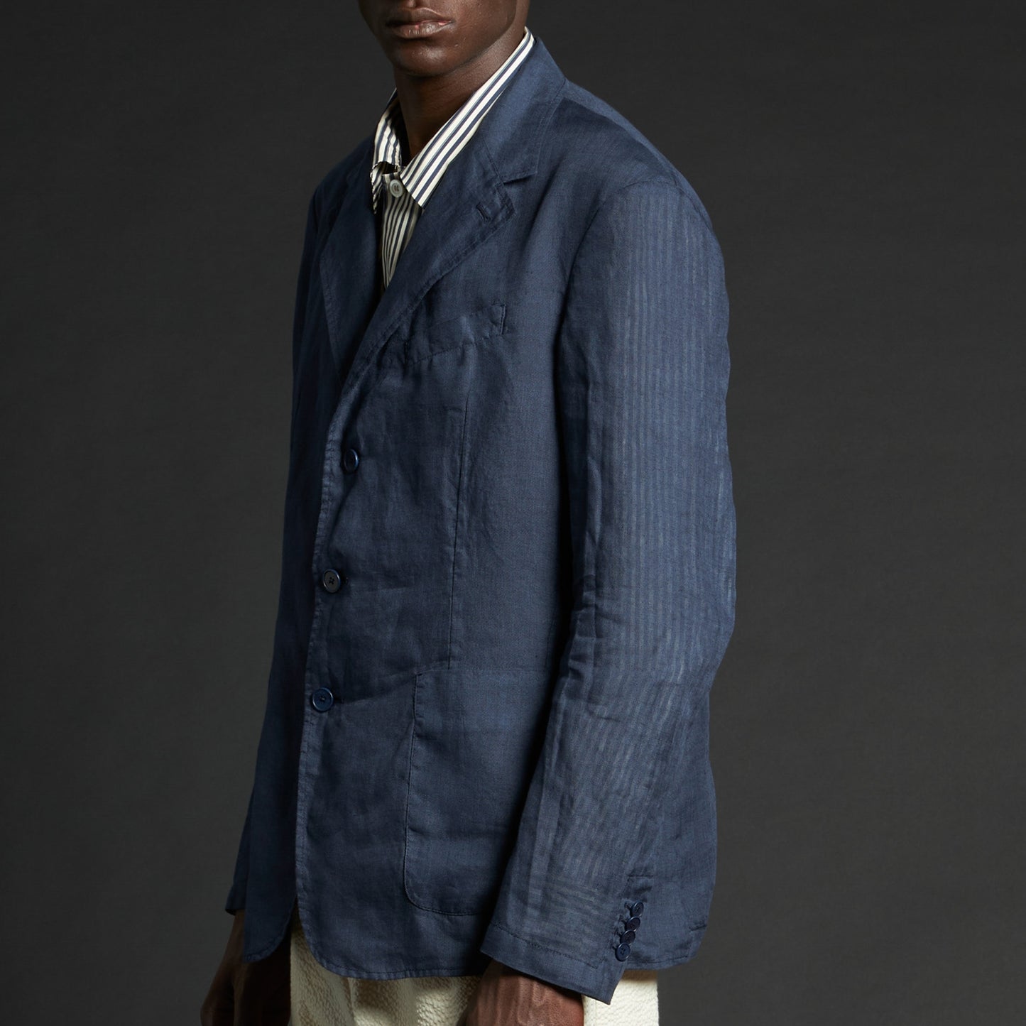 - Rizzo Linen Jacket - Navy