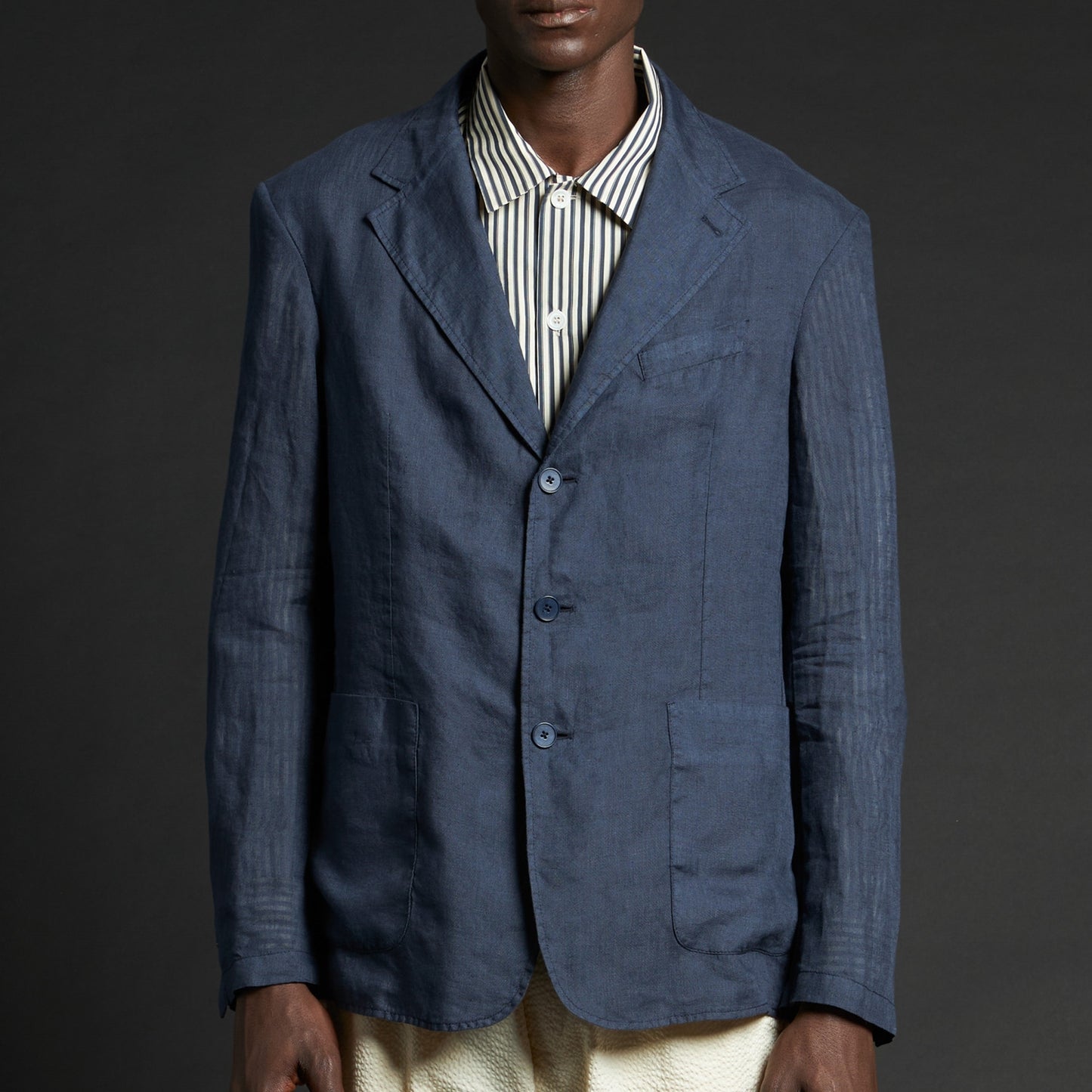 - Rizzo Linen Jacket - Navy