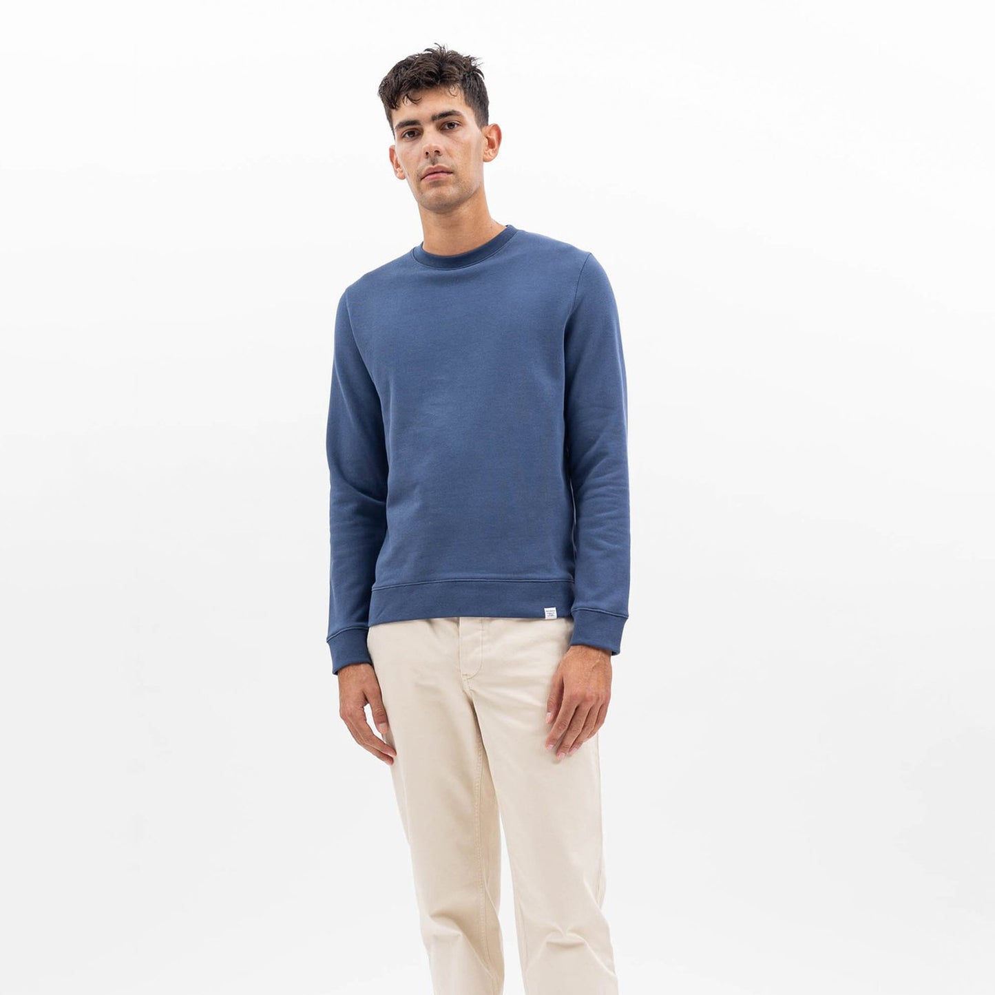 - Vagn Classic Crew Sweater - Calcite Blue