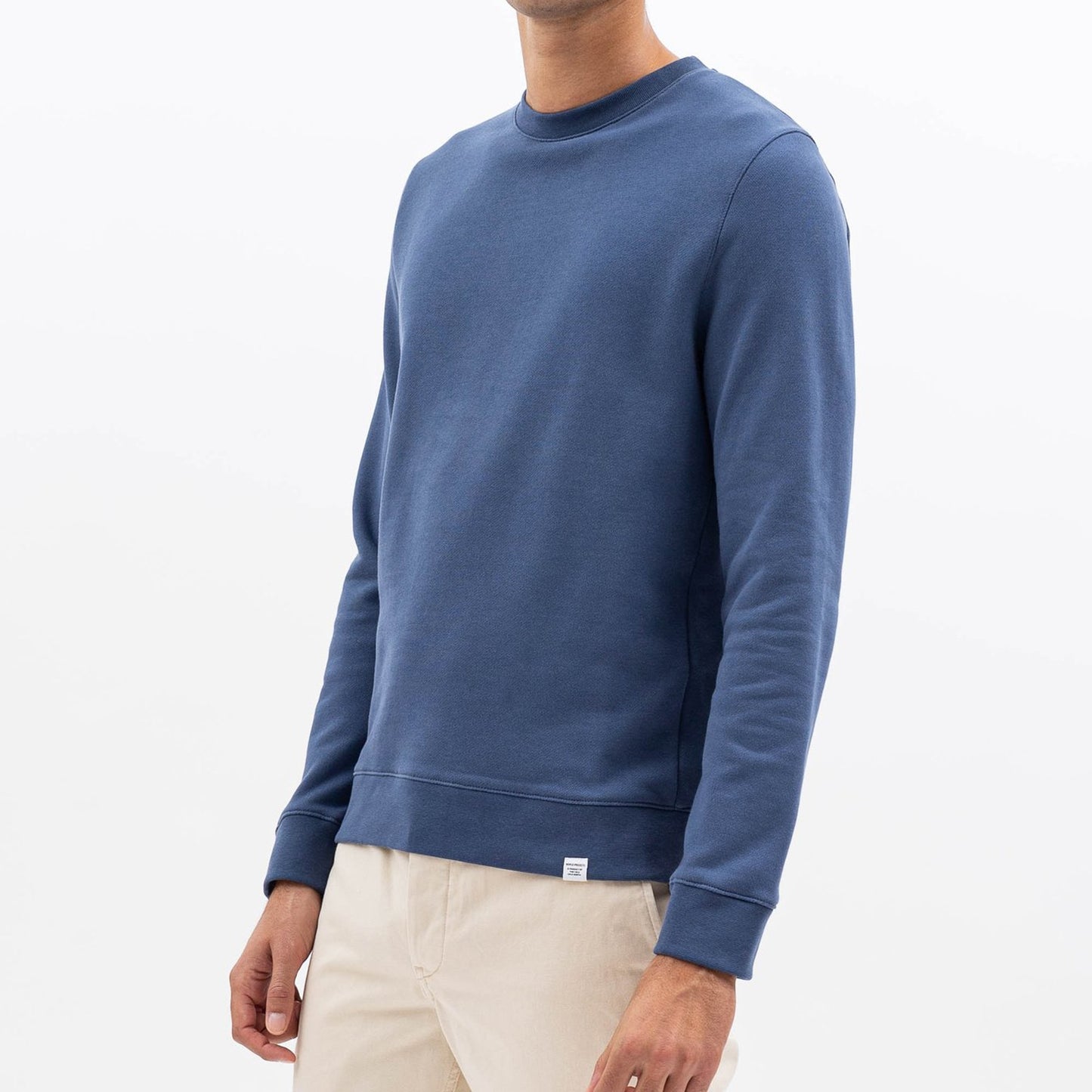 - Vagn Classic Crew Sweater - Calcite Blue