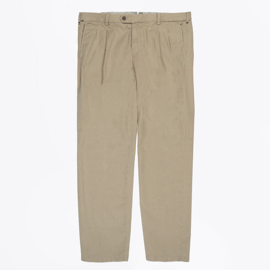 - Pleated Stretch Linen - Beige