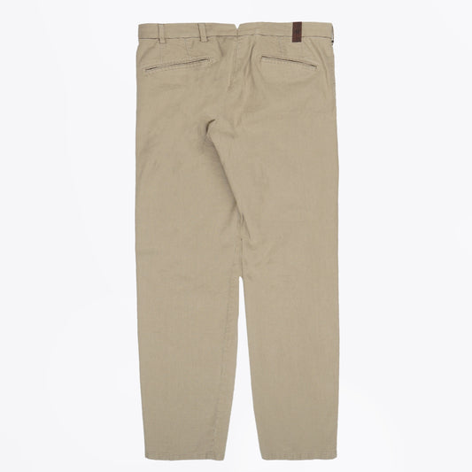 - Pleated Stretch Linen - Beige