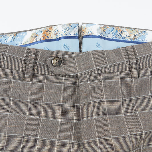 - Lupus Woollen Checked Trousers - Beige