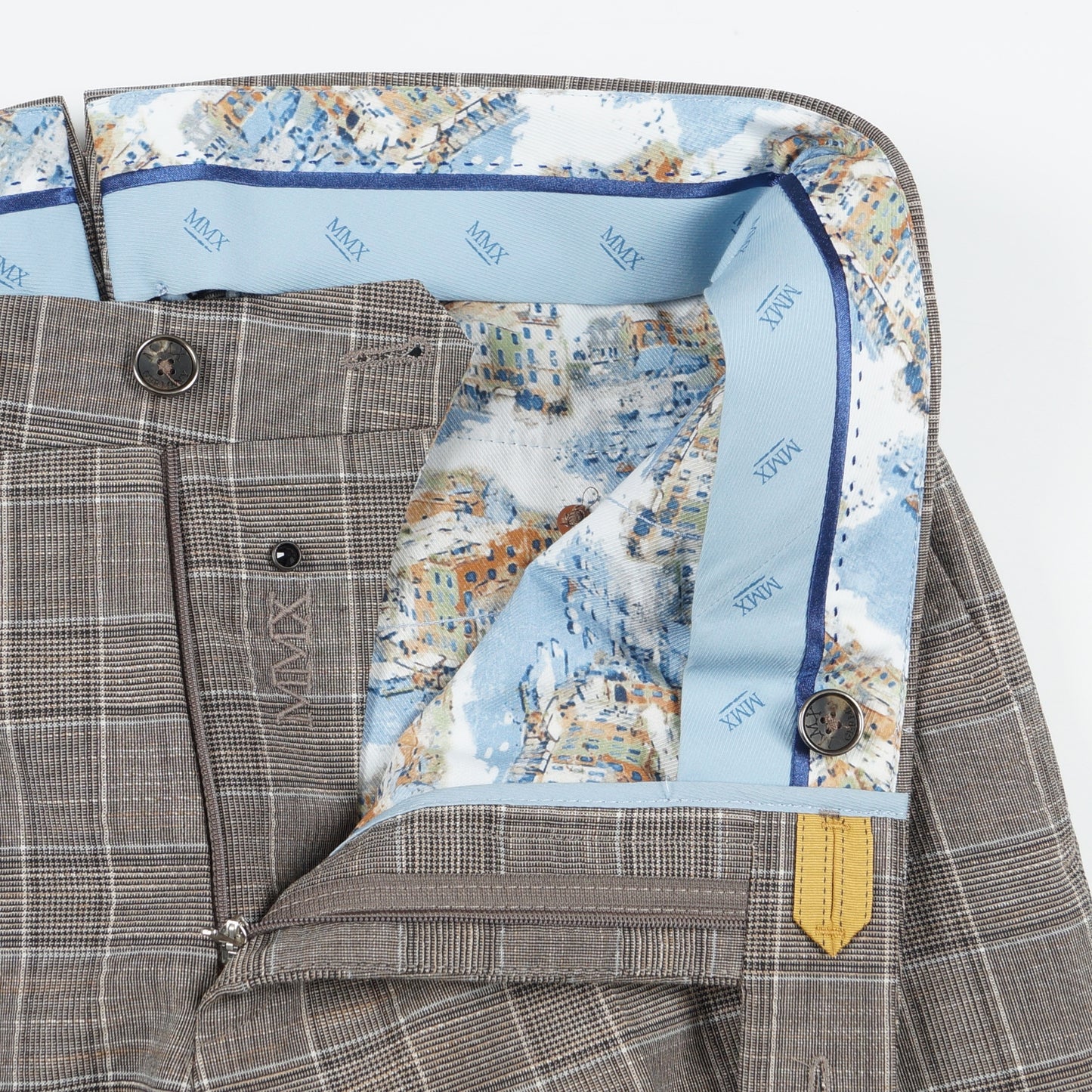 - Lupus Woollen Checked Trousers - Beige