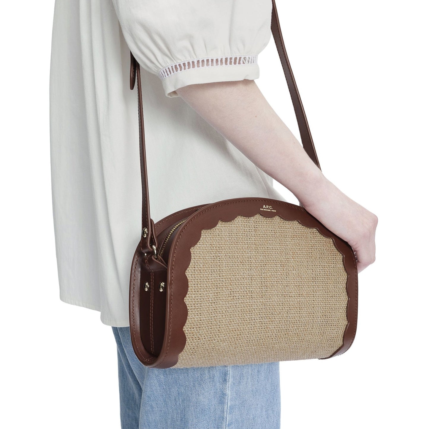 - Demi-Lune Crossbody Bag - Nut Brown
