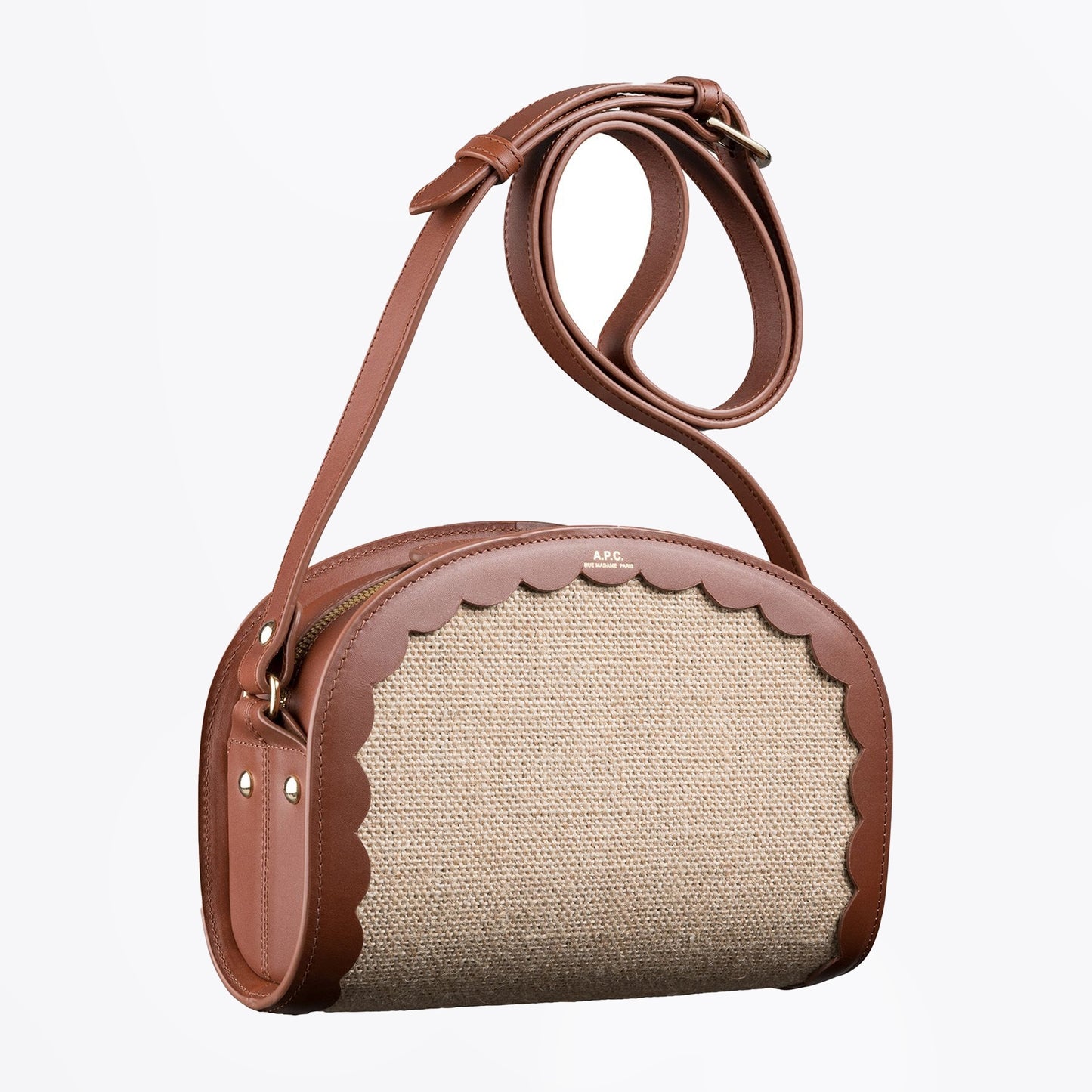 - Demi-Lune Crossbody Bag - Nut Brown