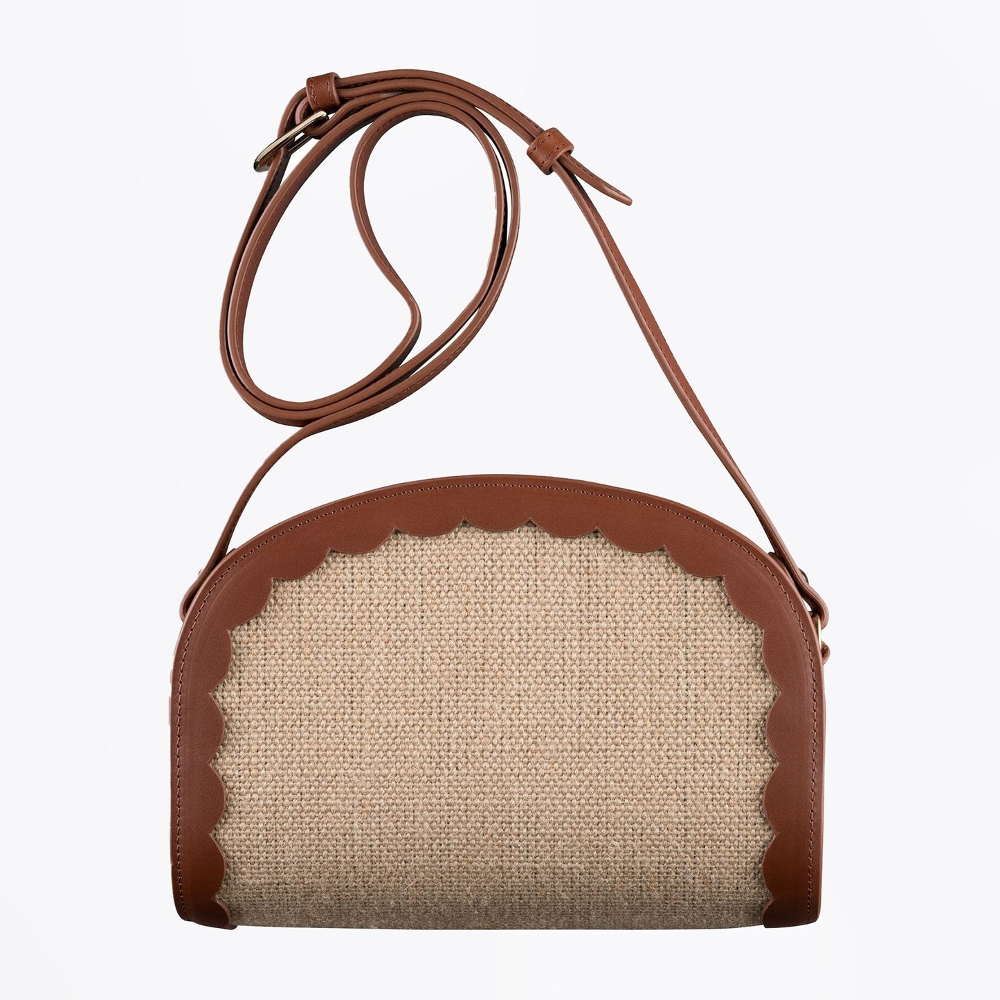 - Demi-Lune Crossbody Bag - Nut Brown