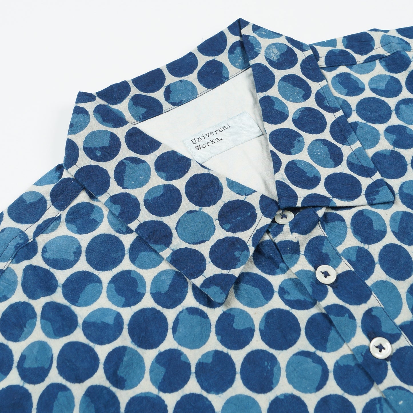 - Pullover SS Shirt Hand Dot Print - Blue