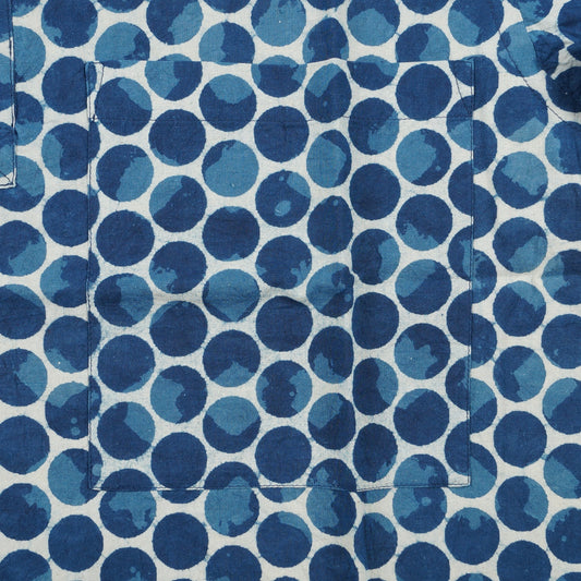- Pullover SS Shirt Hand Dot Print - Blue