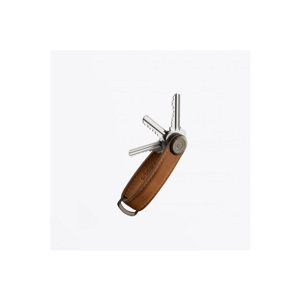 Orbitkey Leather Key Organiser - Oak Brown