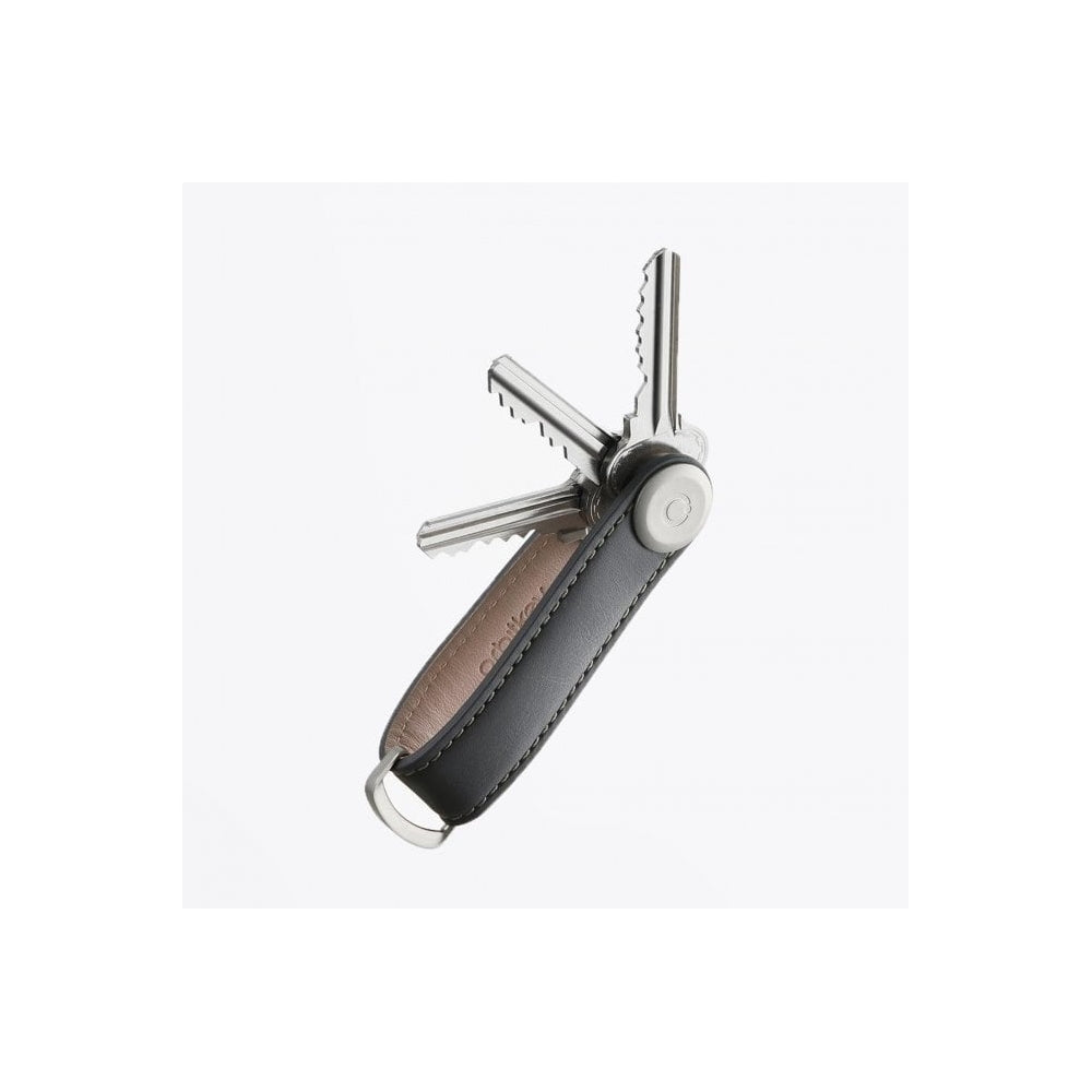 - Smooth Leather Key Organiser - Charcoal Grey