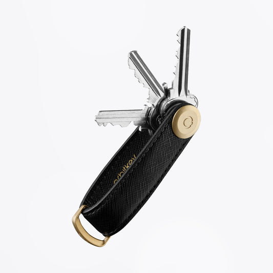- Saffiano Leather Key Organiser - Liquorice Black