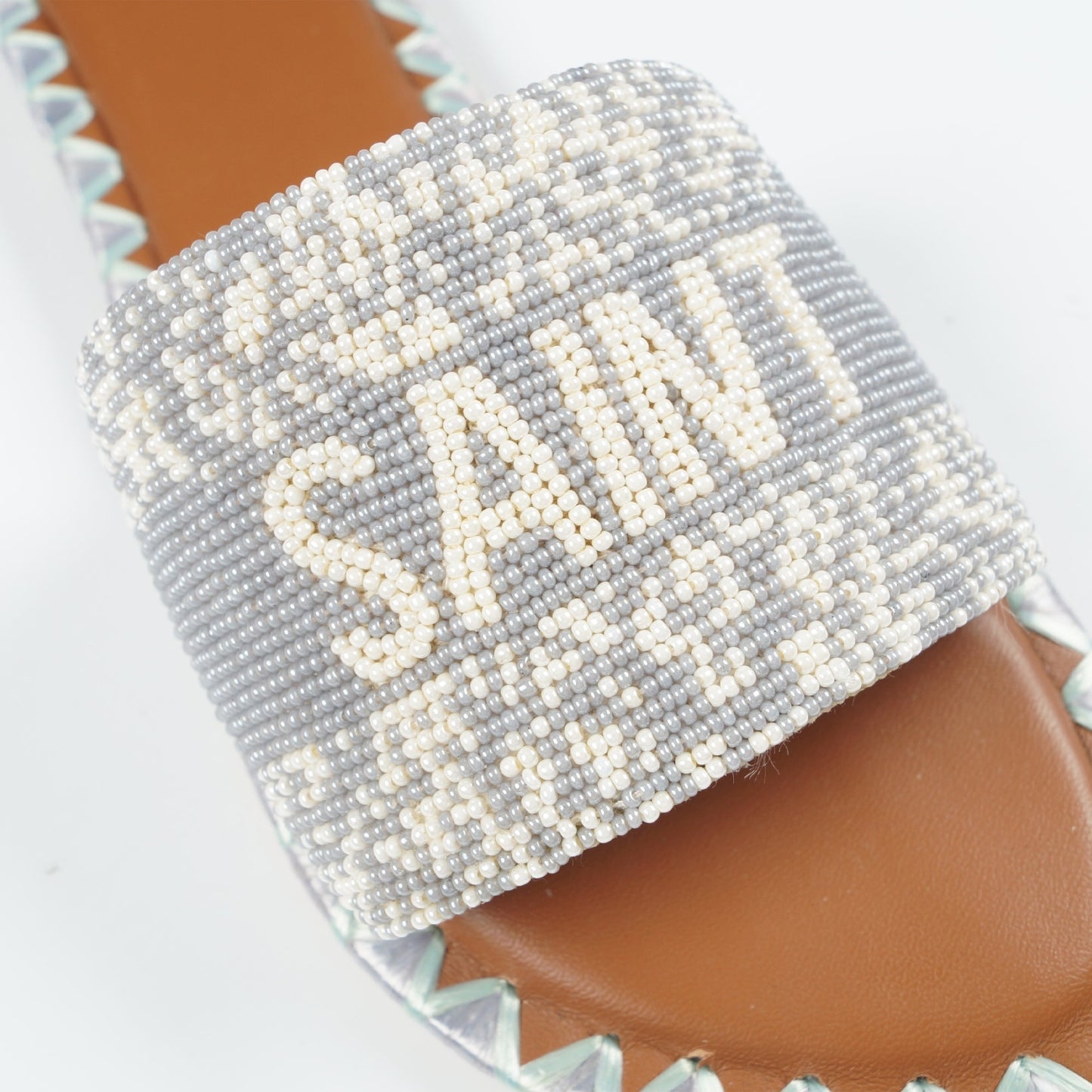 - Saint Tropez Hand Beaded Slider - Grey