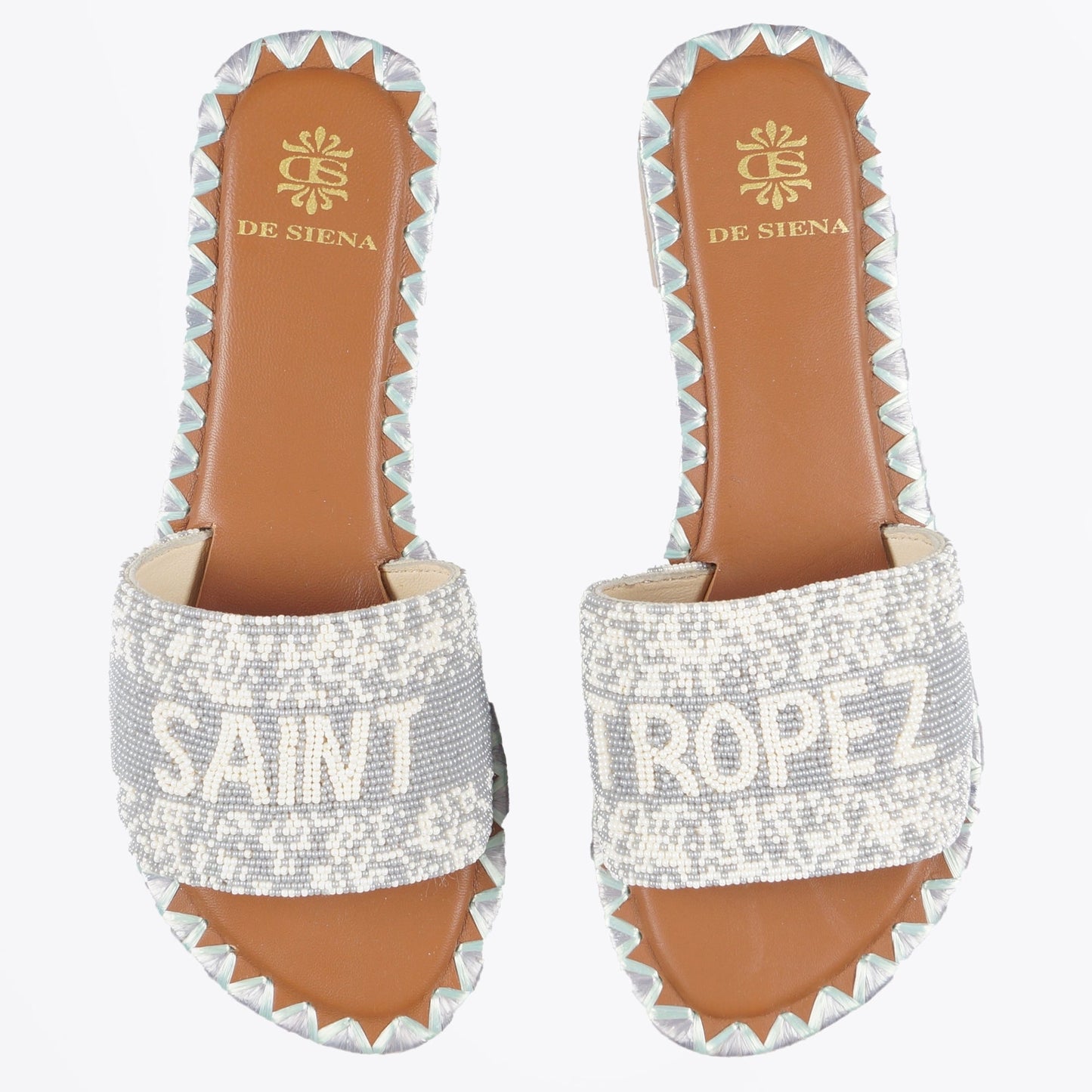 - Saint Tropez Hand Beaded Slider - Grey