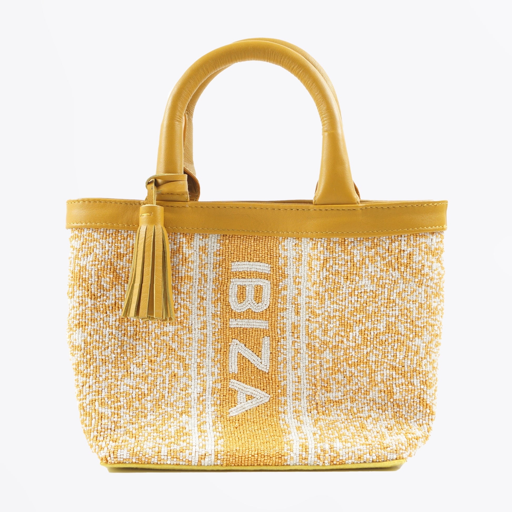 De - Ibiza Small Beaded Handbag - Yellow