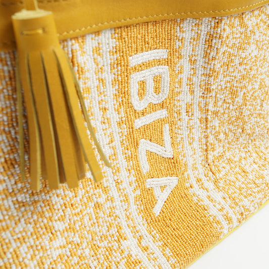Ibiza Small Beaded Handbag - Yellow