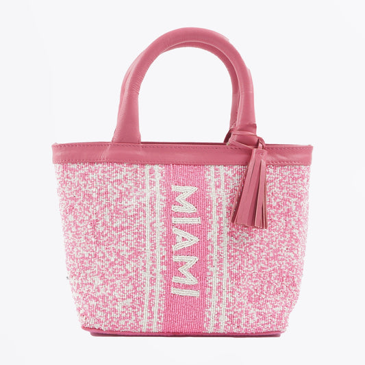 Miami Beaded Small Handbag - Pink