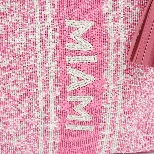 Miami Beaded Small Handbag - Pink