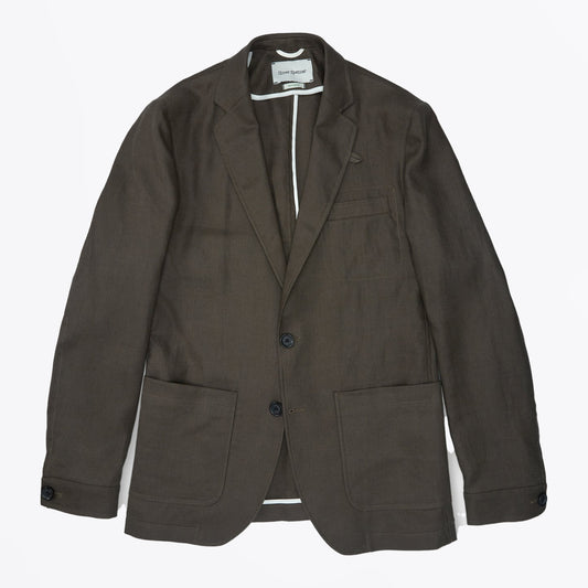 - Theobald Linen Jacket - Brown