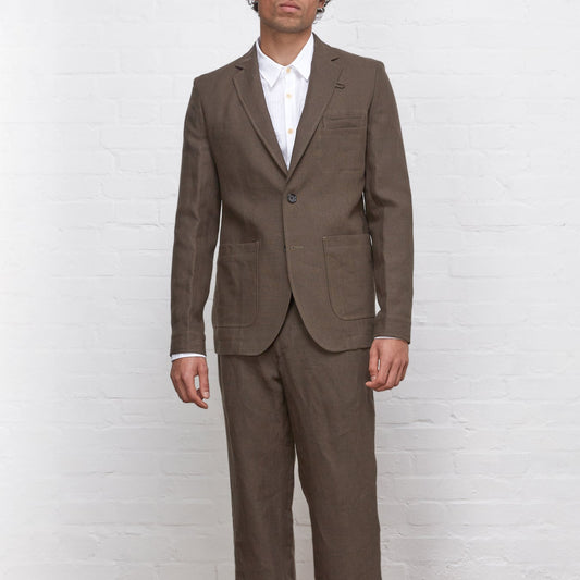 - Theobald Linen Jacket - Brown
