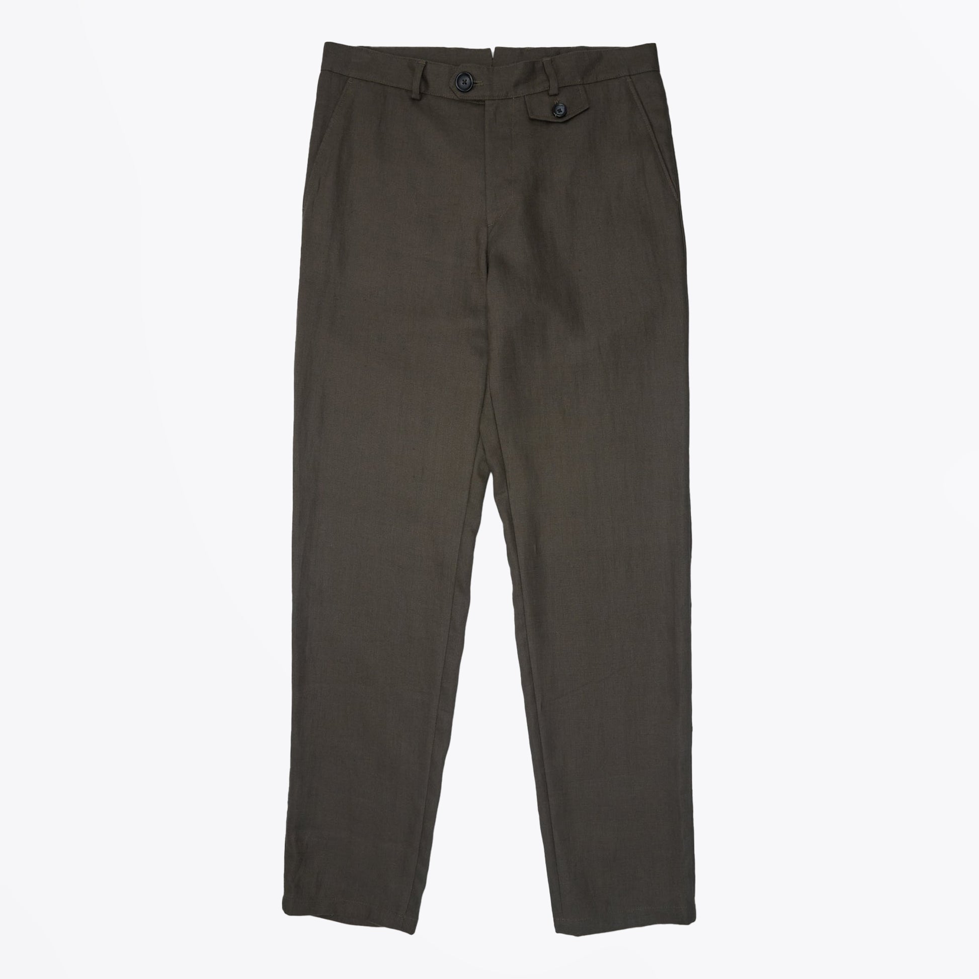 Oliver - Fishtail Linen Trousers - Brown