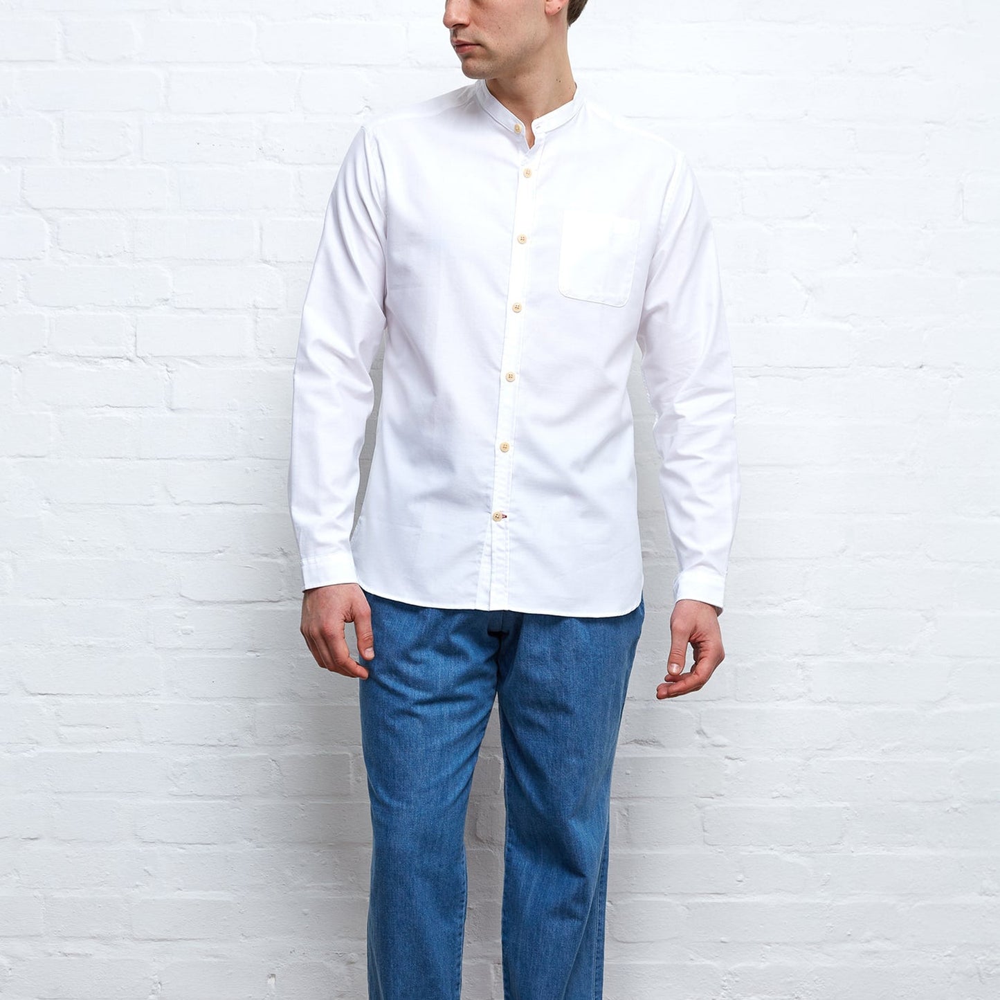 Grandad Shirt Brecon - White