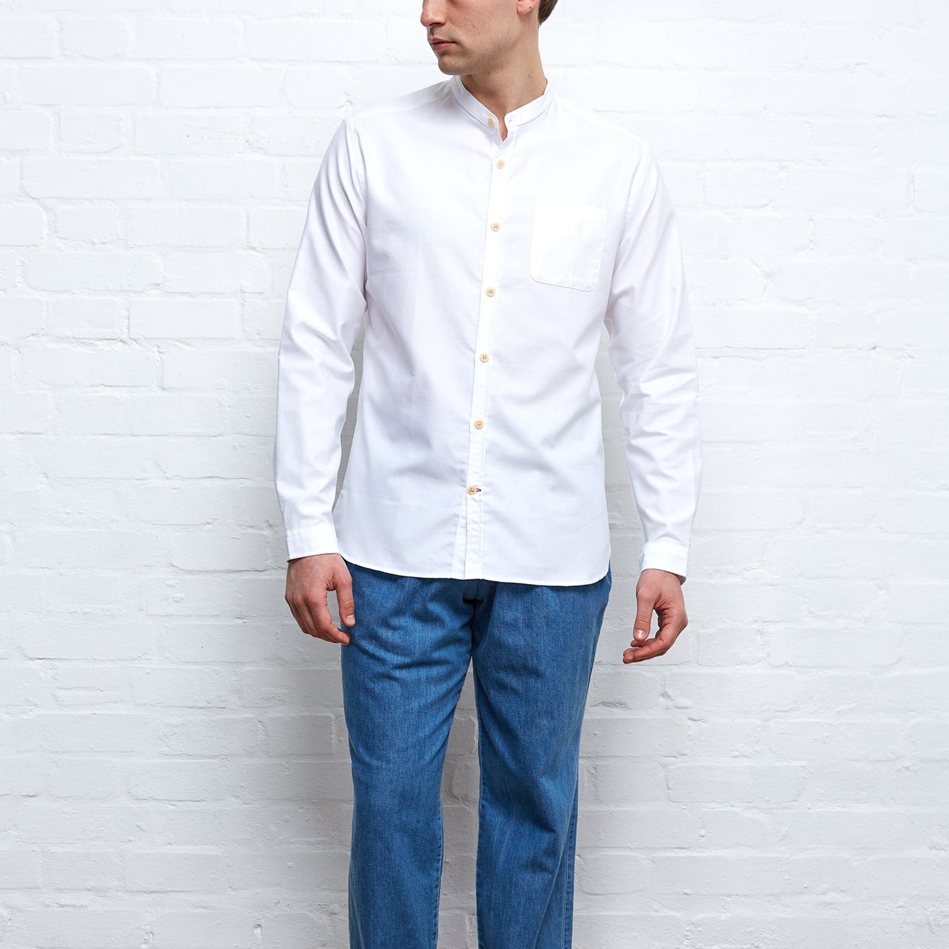 Oliver Grandad Shirt Brecon - White
