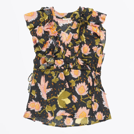 - Ruana Top - Dark Flowers