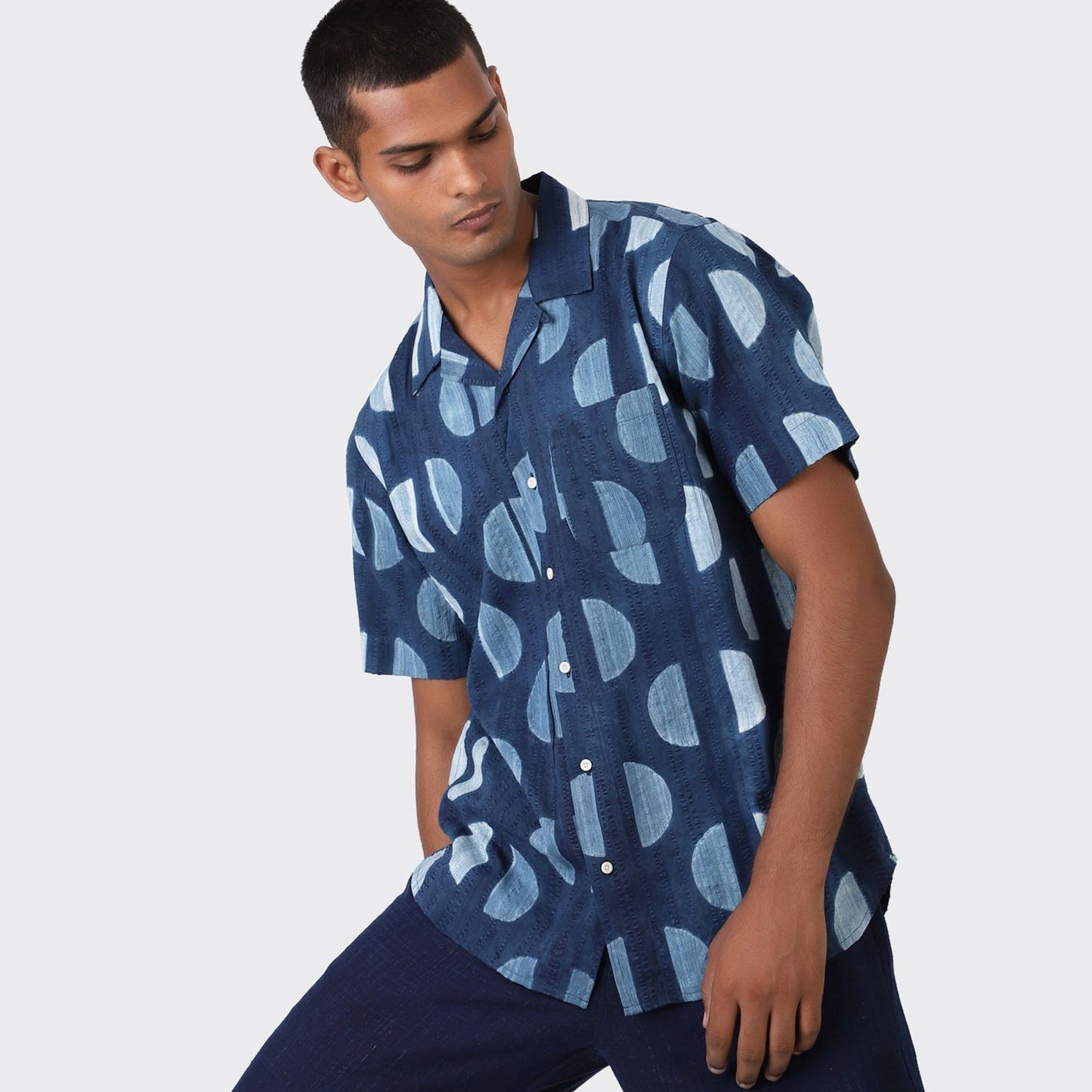 - Lamar Shibori Shirt - Indigo