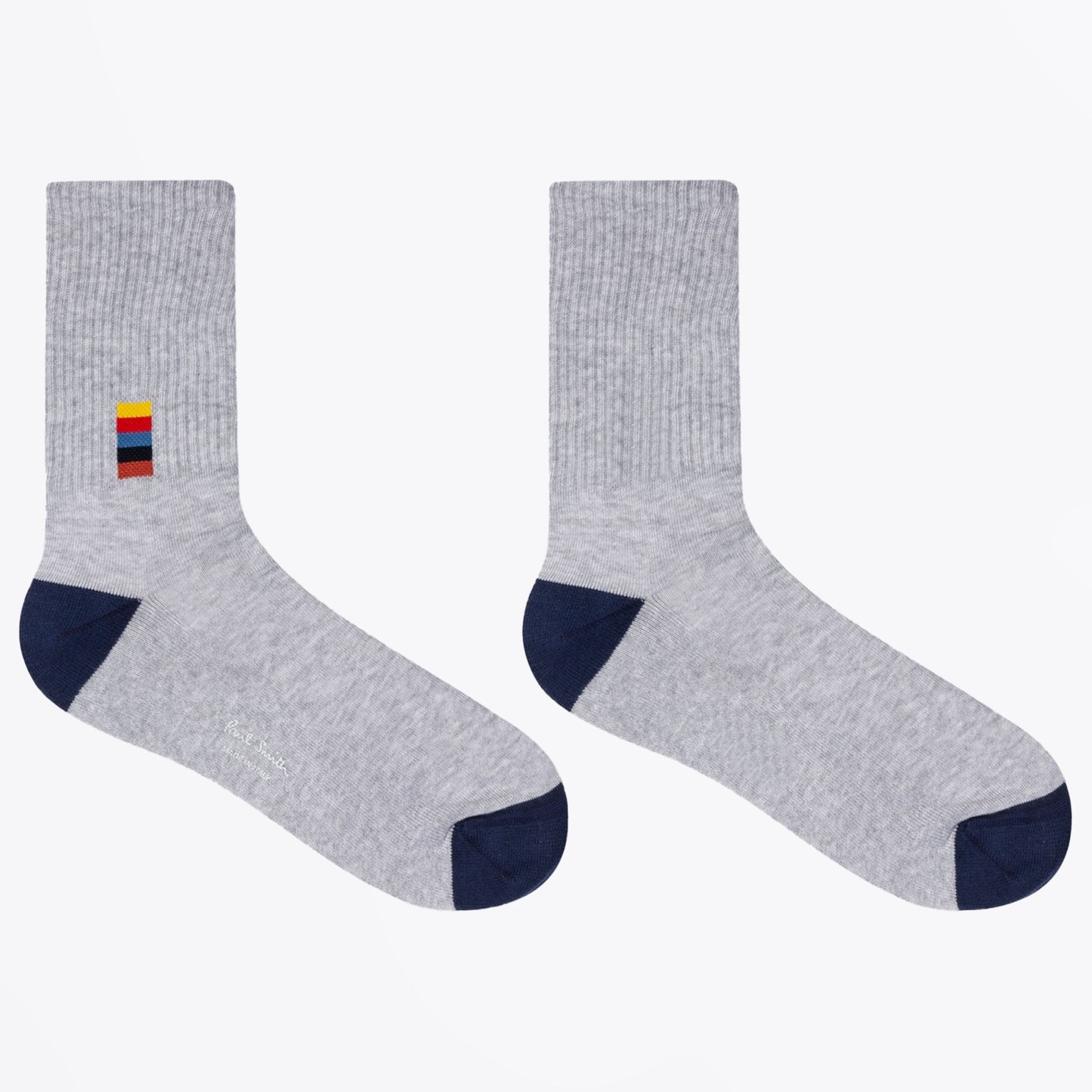 - Bright Stripe Detail Socks - Grey