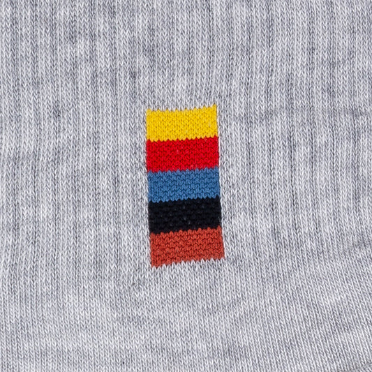 - Bright Stripe Detail Socks - Grey