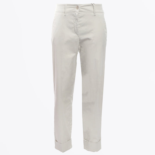 - Dora 6/8 Turn Up Trousers - Light Grey