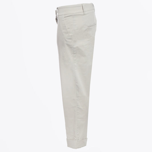 - Dora 6/8 Turn Up Trousers - Light Grey
