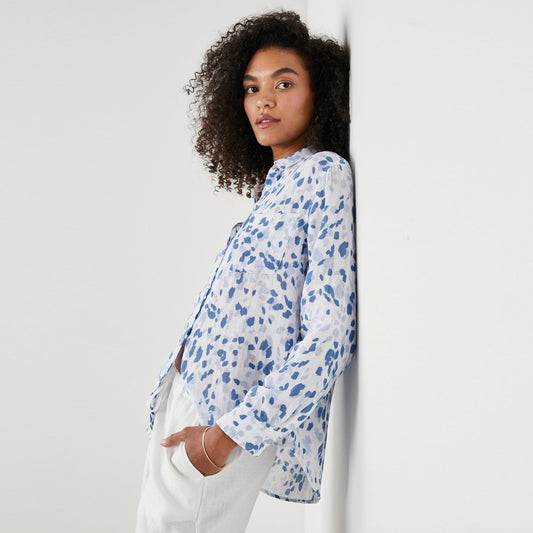 - Ellis Shirt - Blue Spotted