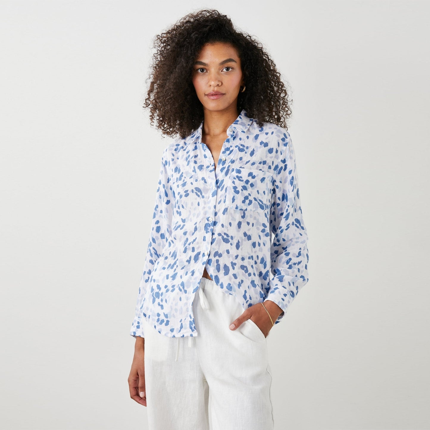 - Ellis Shirt - Blue Spotted