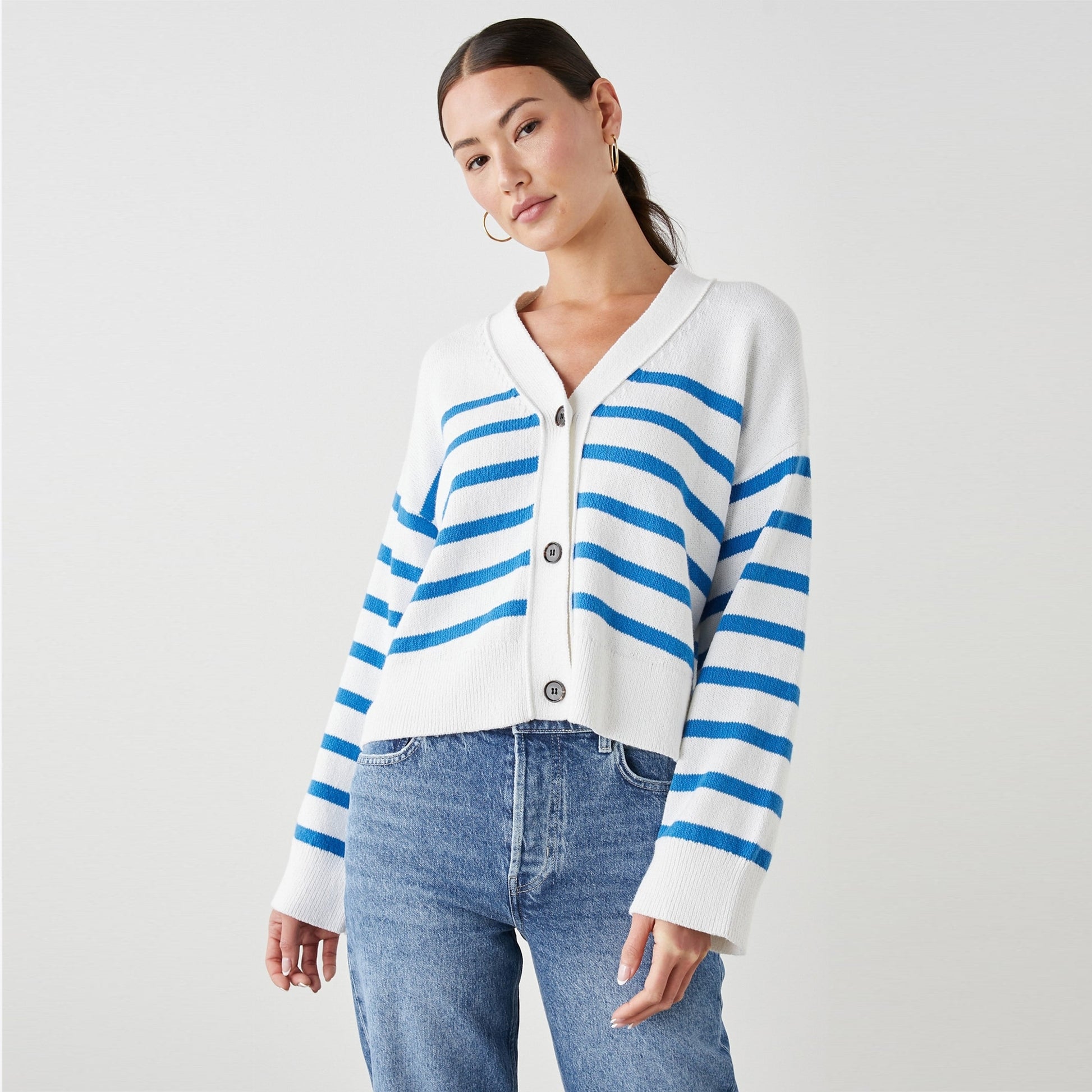 Rails Geneva Cardigan - White Azure