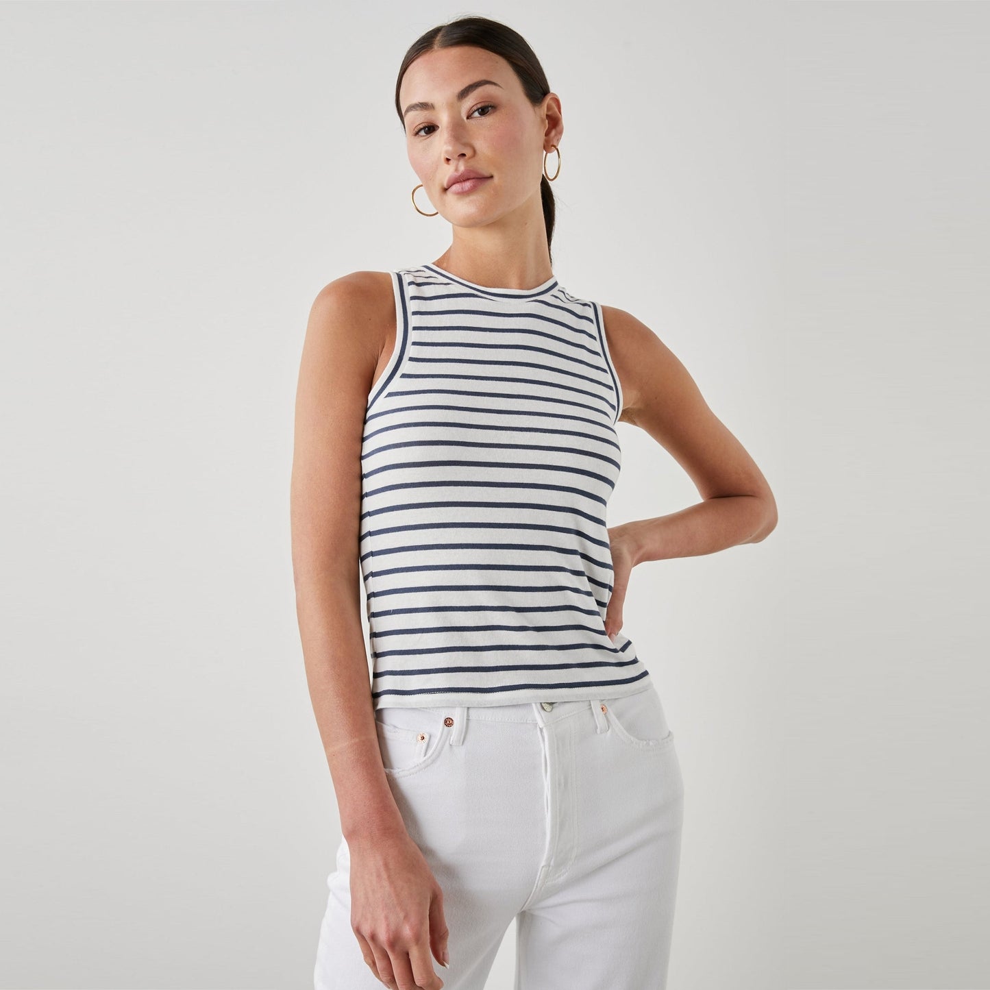 - Racer Tank - Sailor Stripe Navy