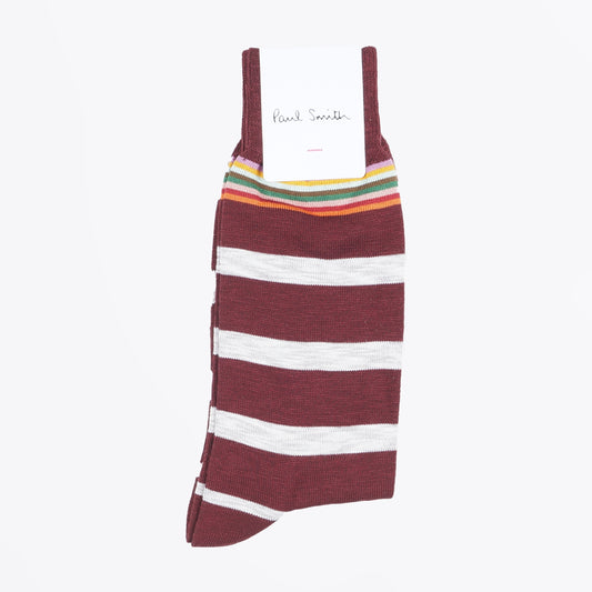 - Utu Stripe Socks - Burgundy