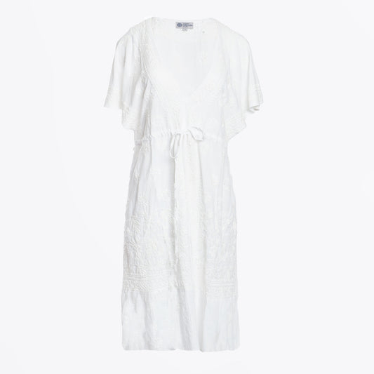 - Embroidered Coverup Dress - Ivory