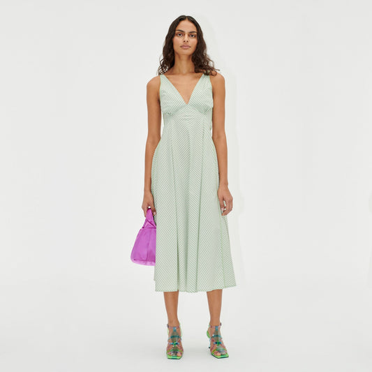 - Jayden Dress - Green Stripes