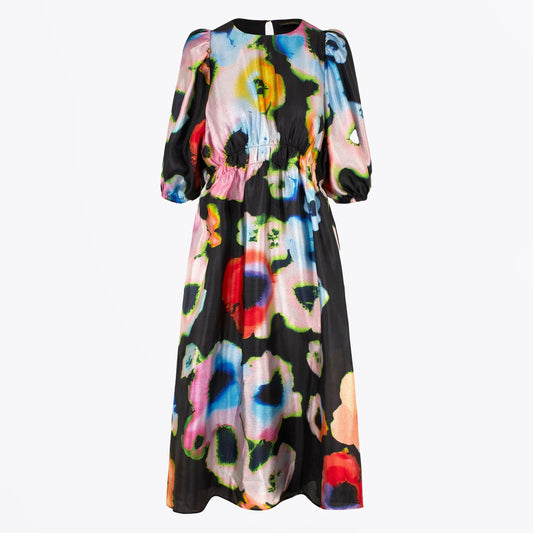 - Elizabeth Dress - Tie Die Floral Night
