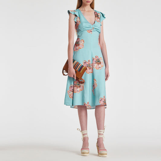 Floral Dress - Light Blue